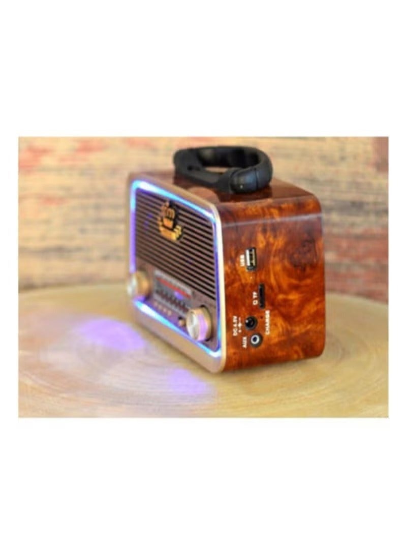 Radio FM - AM - SW Brown wood Bluetooth Portable Audio TF Card  USB Flash disk Aux playback - Image 5